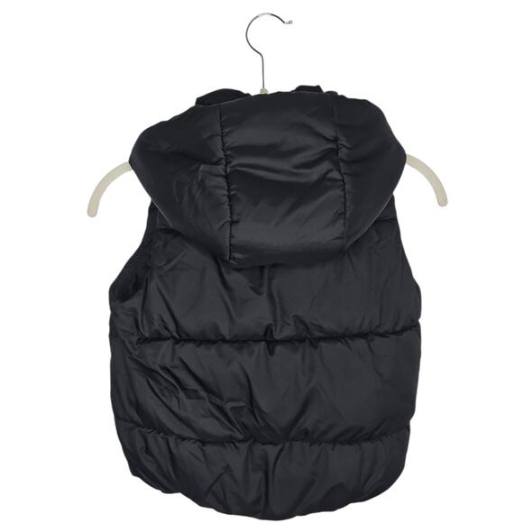 H&M Black Hooded Puffer Vest 6/7 in kids - Picture 3 of 4